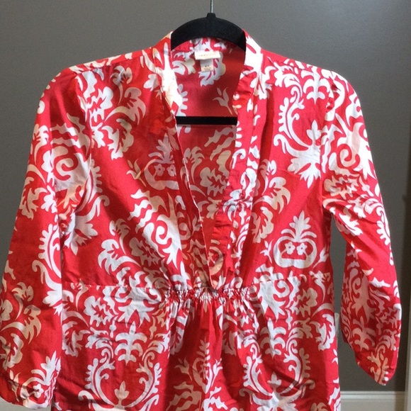 XS Merona coral pink damask print swimsuit cover up - Picture 5 of 16